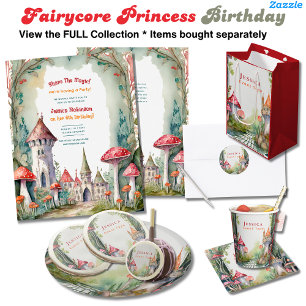 Fairytale Castle Bröllop Fairycore Mushrumic Magic Inbjudningar