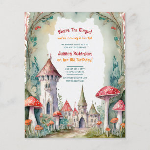 Fairytale Castle Bröllop Fairycore Princess Magic Flygblad