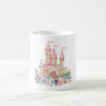 Fairytale Castle Fantasy Monogram Namn Blommigt Ki