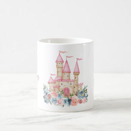 Fairytale Castle Fantasy Monogram Namn Blommigt Ki Kaffemugg