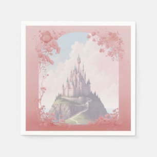 Fairytale castle kärlek story bröllop pappersservett