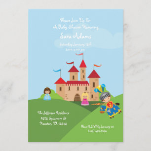 Fairytale Castle Knight 5x7 Baby Shower-inbjudan Inbjudningar