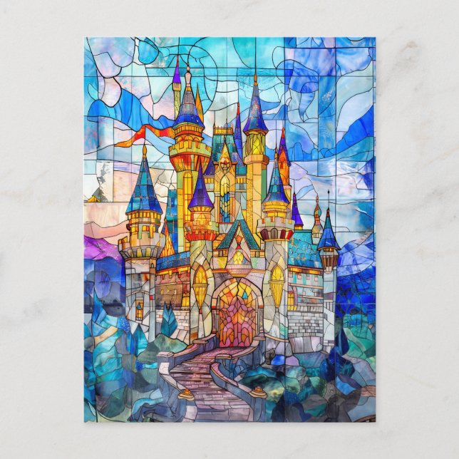 Fairytale Castle med många Torn Vykort (Framsida)