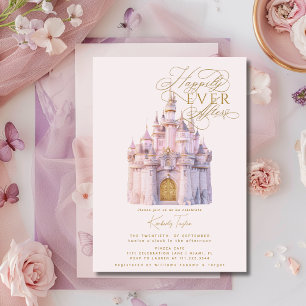 Fairytale Castle Storybook Rosa Möhippa Inbjudningar