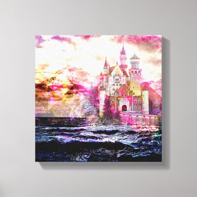 Fairytale Castle Sunrise Canvastryck (Framsida)