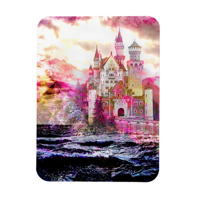 Fairytale Castle Sunrise Magnet (Vertikal)