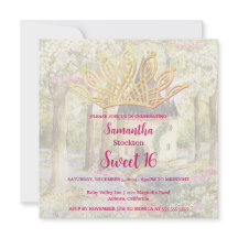Fairytale Castle Sweet 16-inbjudan