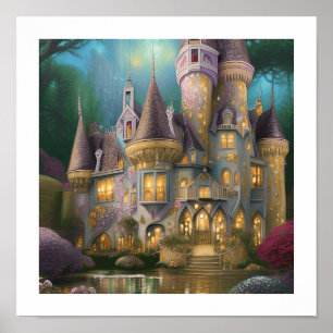 Fairytale Castle, vackert Whimsical Poster
