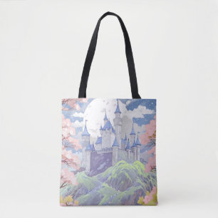 Fairytale Castle Vår Pastel Watercolor Tygkasse