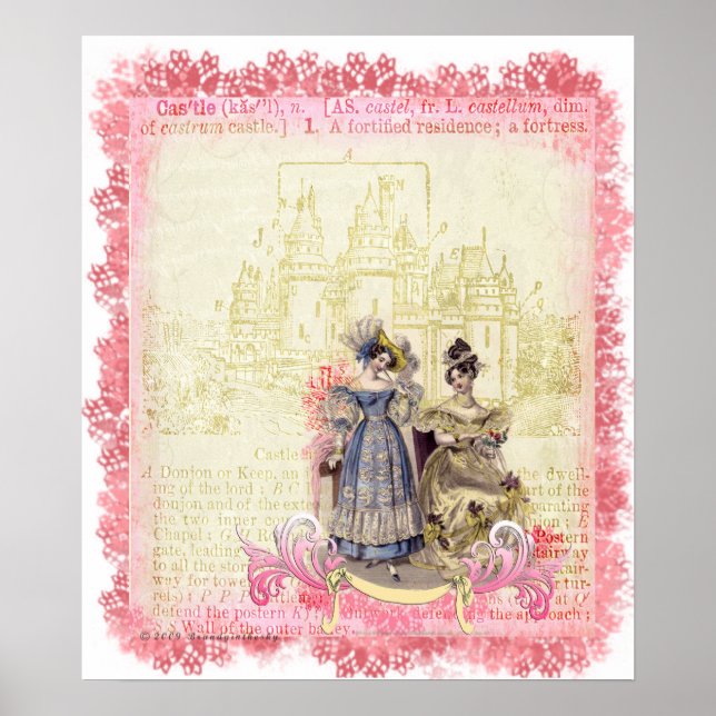 Fairytale Castle Whimsical & Elegant Print Poster (Framsidan)