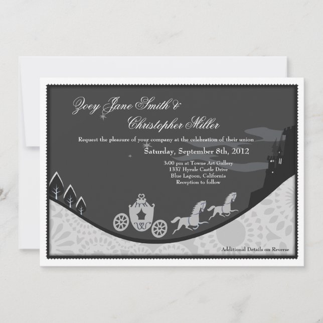 Fairytale Cinderella Theme Wedding bjudande in Inbjudningar (Framsida)