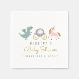 Fairytale Cute Dragon Baby Shower Napkins Pappersservett