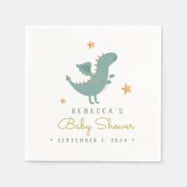 Fairytale Cute Dragon Baby Shower Pappersservett
