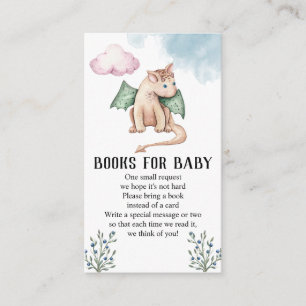 Fairytale Dragon Baby Shower Bokar för Baby Tilläggskort