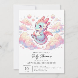 Fairytale Dragon Baby Shower Inbjudningar