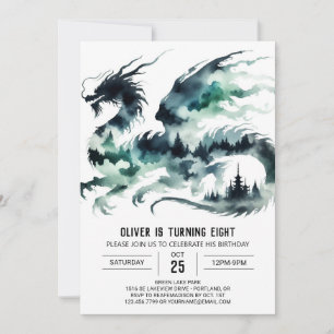 Fairytale Dragon Birthday DIY Inbjudningar