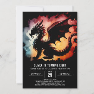 Fairytale Dragon Birthday Editable Inbjudningar