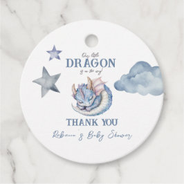 Fairytale Dreamy Blue Dragon Baby Shower Gåvor Etiketter