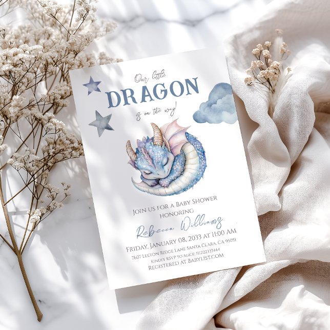Fairytale Dreamy Dragon Baby Shower Inbjudningar (Skapare uppladdad)