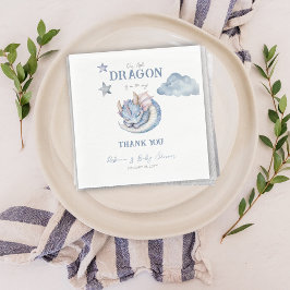 Fairytale Dreamy Dragon Baby Shower Pappersservett