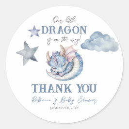 Fairytale Dreamy Dragon Baby Shower Runt Klistermärke