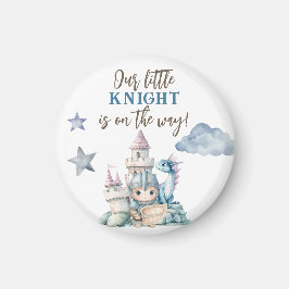 Fairytale Dreamy Dragon Blue Knight Baby Shower Magnet