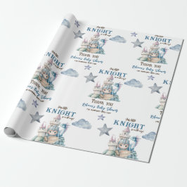 Fairytale Dreamy Dragon Blue Knight Baby Shower Presentpapper