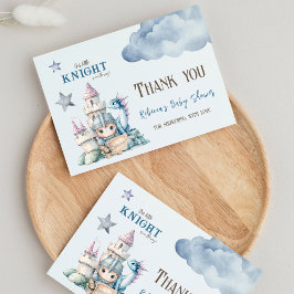 Fairytale Dreamy Dragon Blue Knight Baby Shower Tack Kort