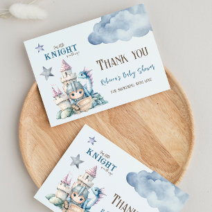 Fairytale Dreamy Dragon Blue Knight Baby Shower Tack Kort