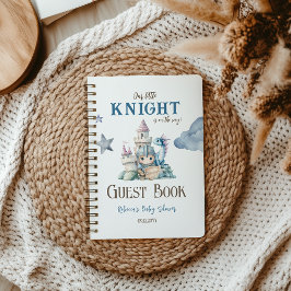 Fairytale Dreamy Dragon Knight Baby Shower Guest Anteckningsbok
