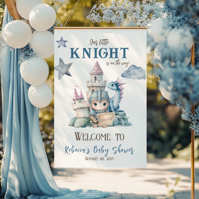 Fairytale Dreamy Dragon Knight Baby Shower Välkomm Poster (Skapare uppladdad)
