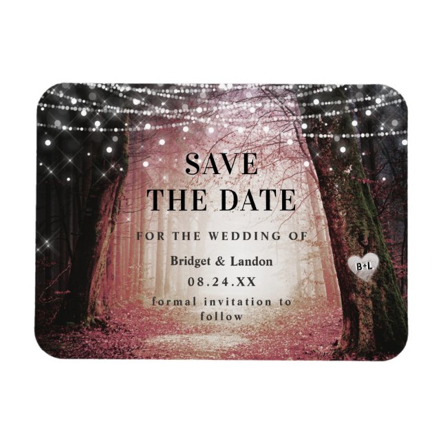 Fairytale EnChanged Forest Rosa sparar datumet Magnet (Horisontell)