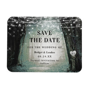 Fairytale Enchante Forest Grönt Save the Date Magnet