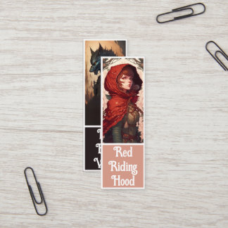 Fairytale Fantasy Red Riding Huva & Varg Bookmark Mini Visitkort