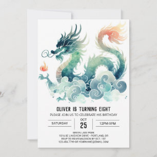 Fairytale Ferocious Dragon Birthday Children Inbjudningar