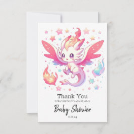 Fairytale Fiery Dragon Baby Shower Tack Kort