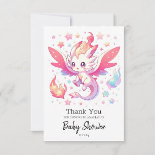 Fairytale Fiery Dragon Baby Shower Tack Kort