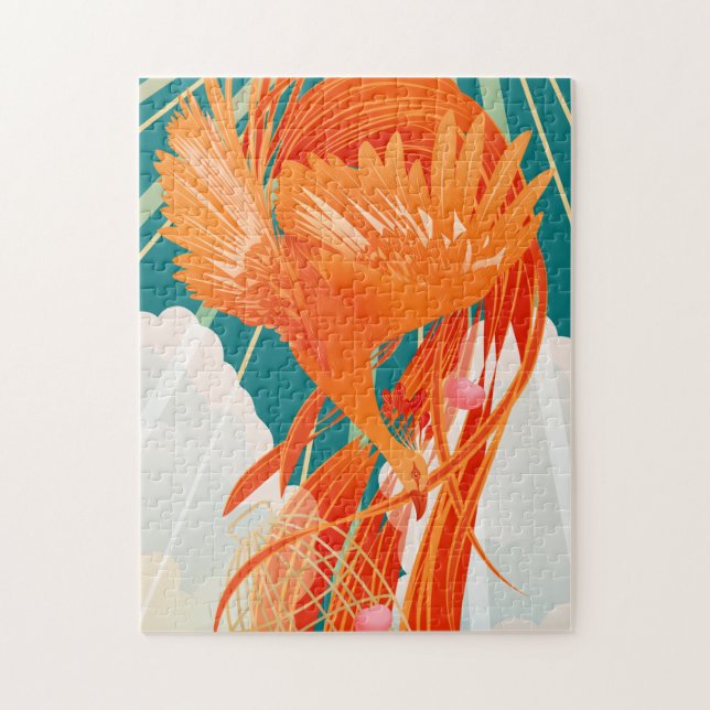 Fairytale Firebird Golden Cage Illustration Pussel (Vertikal)