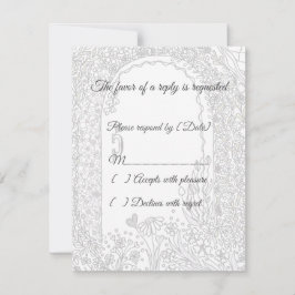 Fairytale Floral Garden Arch Wedding RSVP Card OSA Kort