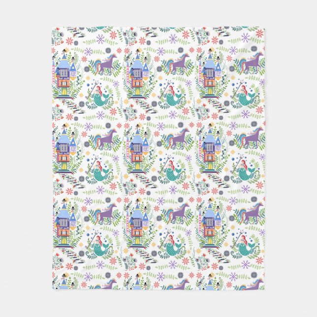 Fairytale Folk Art Throw Blanket Fleecefilt (Framsidan)