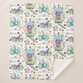 Fairytale Folk Art Throw Sherpa Blanket
