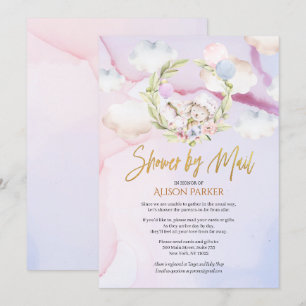 Fairytale Forest Rabbit Rosa Barnskor efter post Inbjudningar