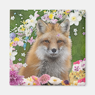 Fairytale Fox i Fält i Flowers Magnet