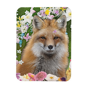 Fairytale Fox i Fält i Flowers Magnet