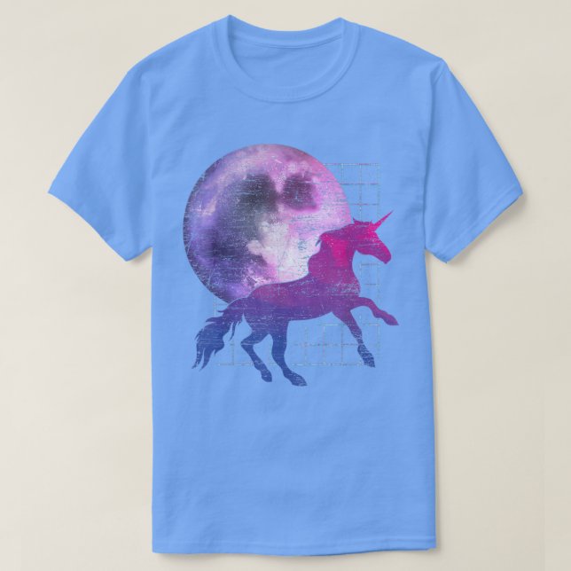 Fairytale Full Moon Magical Animal Fantasy Vaporwa T Shirt (Design framsida)