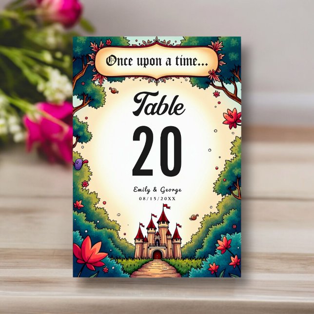 Fairytale Gång på ett tidslott Woodland Bröllop Bordsnummer (Skapare uppladdad)