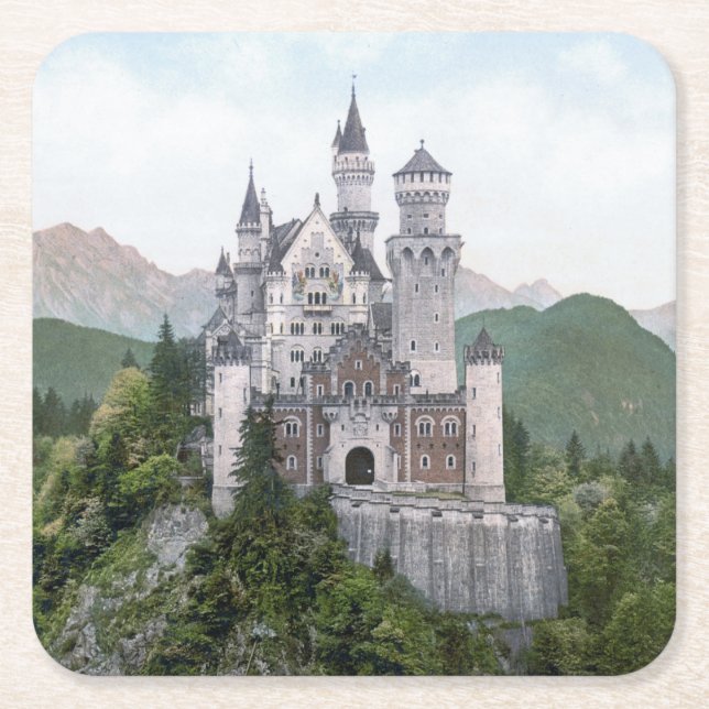 Fairytale German Castle Underlägg Papper Kvadrat (Framsidan)