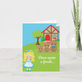 Fairytale Goldilocks och Bears Girls Birthday Inbjudan