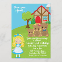 Fairytale Goldilocks och Bears Girls Birthday