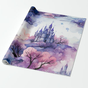 Fairytale in Fairyland Mörk blått Lila and Rosa Presentpapper